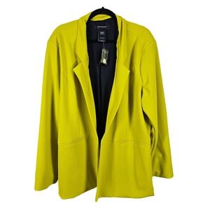 Ashley Stewart Womens Plus Size 26- 3X-Soft Knit Lime Green Blazer-Like New